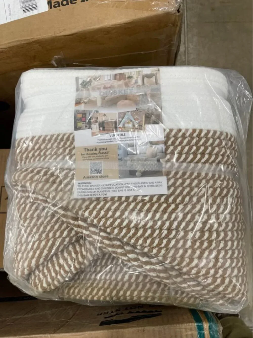 New In Sealed Package - Large Blanket Basket